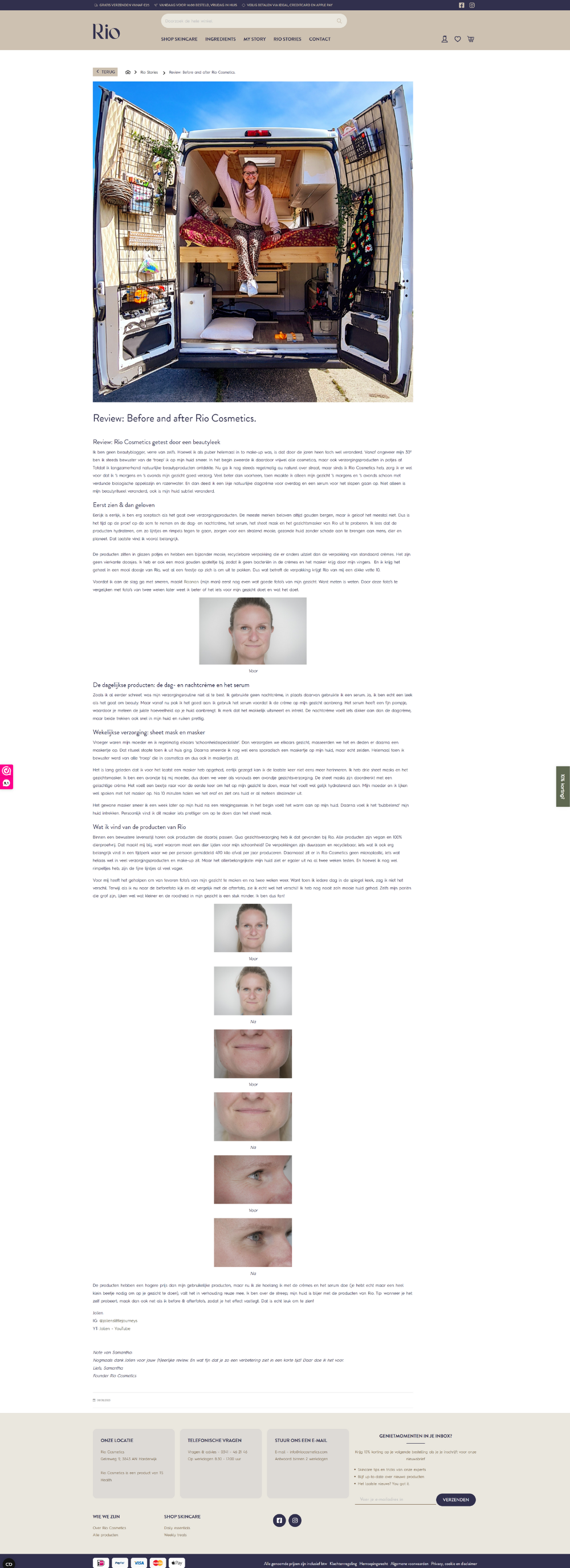 Rio Cosmetics Website