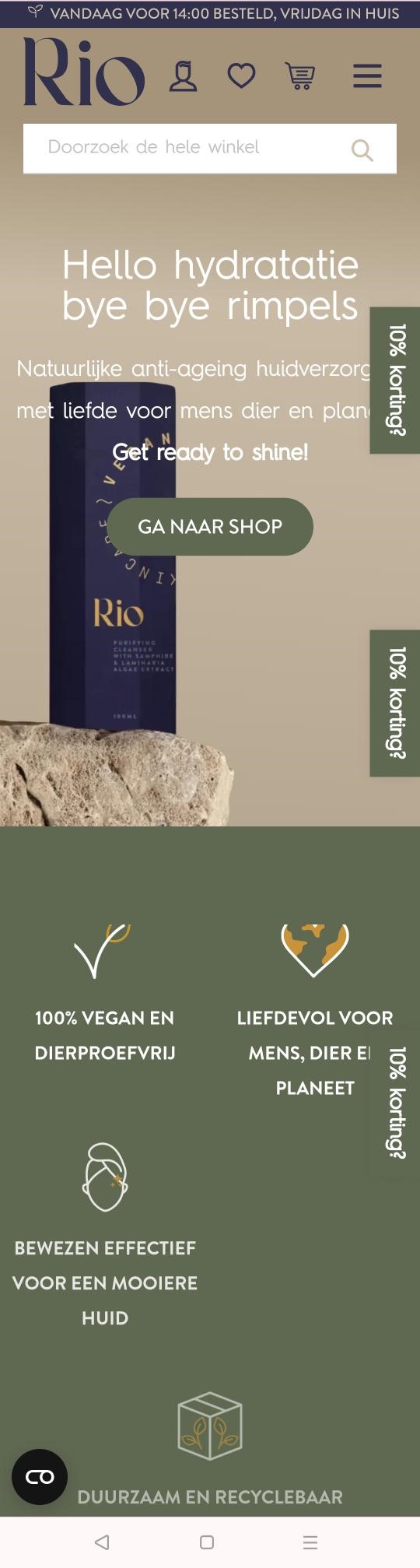 Rio Cosmetics Mobiel website