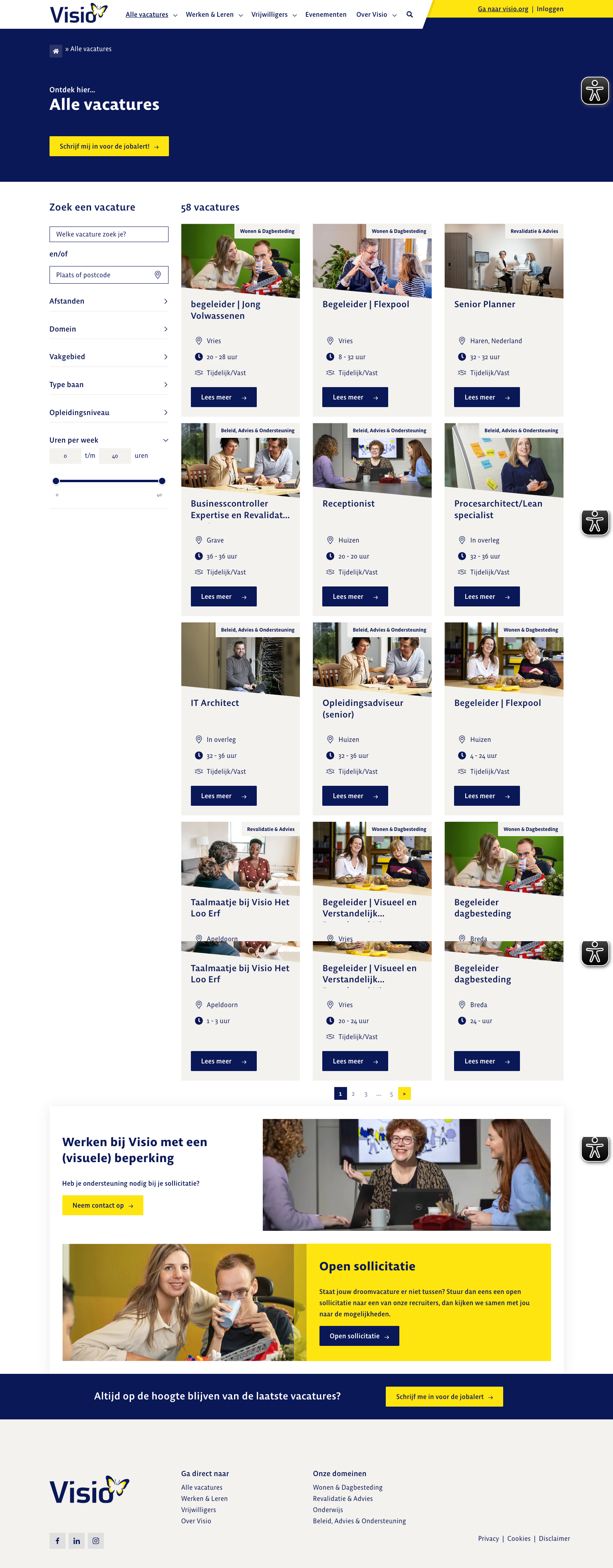 Visio - Vacature overzichtpagina
